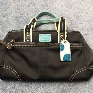 Coach Black Satin Small Satchel